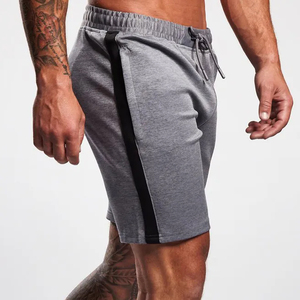 Wholesale Mens Gray Lightweight Gym <b>Shorts</b> with Side Stripe Drawstring Mid Waist Casual Athletic Bermuda <b>Short</b> Pants Gym Clothes - Product Image 4
