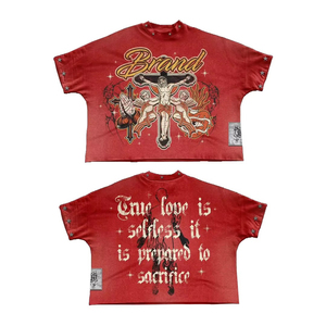 Camiseta Deportiva Personalizada para Hombre, Transpirable, 100% Algodón Jersey, Estampado Digital Frontal, Unisex, Estilo Gótico, Talla Grande, 280 Gramos - Product Image 2