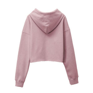 Hoodies courts gris pour femmes, de qualité excellente, très tendance, disponibles en design personnalisé. - Product Image 3