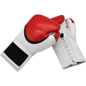 Custom 16oz Blue white PU Boxing Training Gloves Wrist Closure <b>Strap</b> Breathable for Adults 14 Years & Up with Customized Logo - Product Image 4