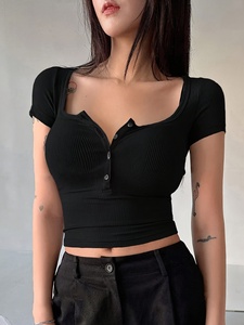 เสื้อครอปท็อปผู้หญิง ดีไซน์ทันสมัย สวมใส่สบาย เหมาะสำหรับแฟชั่นในชีวิตประจำวัน - Product Image 1