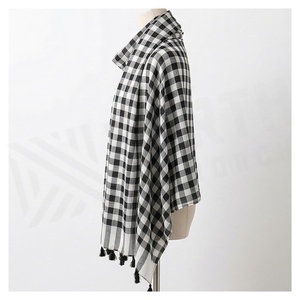 NORTH APPROACH Women's Checkered Square Scarf 100% Silk Tassel Edge Casual All Seasons Multi-Functional Elegant Fashion - Product Image 3