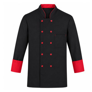 Veste de chef de qualité supérieure en coton/polyester pour le personnel de cuisine des restaurants, tissu respirant, manches longues. - Product Image 1