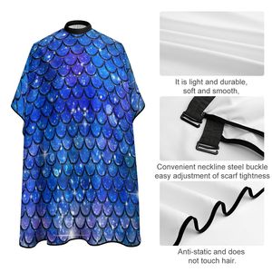 Vente en gros de capes de barbier imperméables personnalisées avec logo, capes de salon de coiffure, fermeture à pression réglable, polyester, fournitures professionnelles - Product Image 2