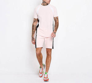 Hot Summer Season 250 Colored <b>Twin</b> <b>Set</b> With Custom Logo 2 Pieces T-shirt and Shorts for Adults Men's Summer Clothes Short <b>Set</b> - Product Image 1