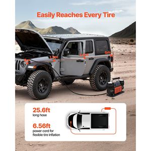 Compressore d'Aria Portatile a Doppio Cilindro 10.6CFM con Auto-Stop, 12V 150PSI, per Fuoristrada, con Display LCD Digitale - Product Image 4
