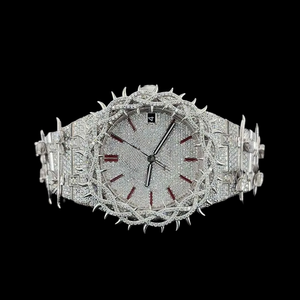 Fully <b>Iced</b> <b>Out</b> White Gold Branded <b>Watch</b> with vvs Moissanite Diamond Hip Hop Style Man's Jewelry Design Trendy Accessories - Product Image 1