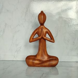 Handcrafted Wooden Spiritual Yoga Sculpture For Modern Home Decor And Meditation Room Decoration - Product Image 3