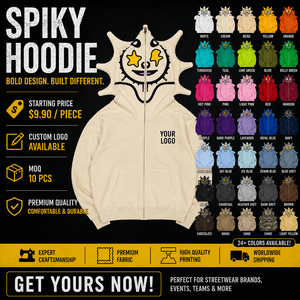 เสื้อฮู้ดดี้สตรีทแวร์แบบหนาพิเศษลายหนาม |   ไม่มีเชือกผูก ขอบดิบ ทรงพอดีตัว |   ผู้ผลิตสินค้าภายใต้แบรนด์ของผู้จ้าง (OEM) - Product Image 2
