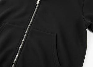 Sudadera con capucha negra premium con cremallera completa para hombre y mujer |   Logotipo Personalizado Disponible |   Pedidos al por Mayor - Product Image 4