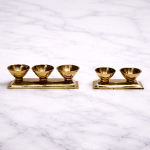 Juego de Diyas Rehta Kuli de Latón Antiguo, Hecho a Mano, con Soporte para Lámpara de Aceite de Varias Tazas, para Decoración del Hogar o Templo - Product Image 1