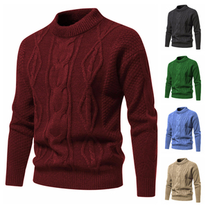 Suéter de Punto para Hombre AL SWANS INTERNATIONAL, Manga Larga, Rayado, Informal de Invierno, Cuello Redondo Estándar, Poliéster/Algodón - Product Image 1