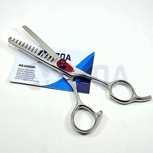 Ciseaux à effiler les cheveux en acier inoxydable avec vis rouge à 15 dents et tension réglable pour salon de coiffure - Product Image 5