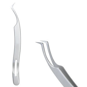 Pinces à cils en argent en gros, outils d'extension de cils en acier inoxydable de qualité supérieure, pinces d'isolation à pointe incurvée ultra-fine - Product Image 1