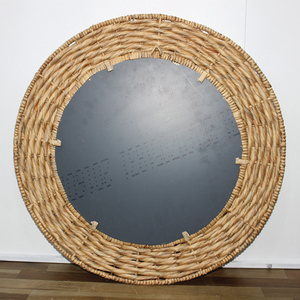 Natural Hyacinth Woven Glass Eco-Friendly Minimalist <b>Large</b> Round <b>Wall</b> Mirror for Living Room Anniversary <b>Decor</b> Handmade Durable - Product Image 2