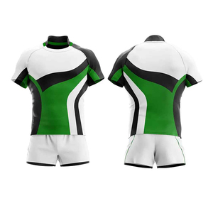 Uniforme de Rugby Unisex de Manga Corta, Sublimado con Impresión Frontal, Nombre del Equipo Personalizado, 100% Poliéster, Transpirable y que Absorbe la Humedad - Product Image 1