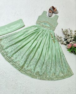 Ensemble Lehenga Choli brodé en soie, tenue de mariage traditionnelle pour femmes, style Inde Pakistan, longueur au sol, coupe ample - Product Image 5