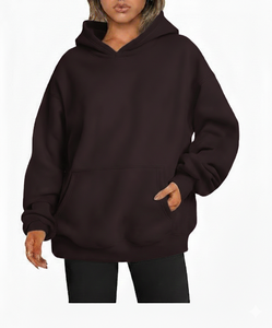 Haut à capuche oversize pour femme, coupe ample, décontracté, hiver, style urbain, doux et confortable pour le quotidien, devant en bambou - Product Image 4