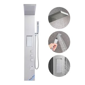 53 Brushed Stainless Steel <b>Shower</b> Column Rainfall <b>Shower</b> Head 3-Function Faucet High Press-Tower System <b>Shower</b> <b>Bath</b> Hardware <b>Set</b> - Product Image 1