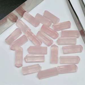 Cuentas de Cuarzo Rosa Facetadas, Piedras Preciosas Naturales de Color Rosa en Forma de Lápiz, Cuentas Sueltas para la Fabricación de Joyas, Proveedor Mayorista, Venta al por Mayor - Product Image 6