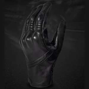 Gants de moto en cuir véritable à doigts entiers pour hommes, faible MOQ, personnalisables, coupe-vent et respirants - Product Image 6