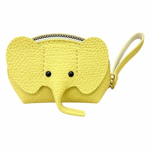 Stationery set OEM <b>Cute</b> Elephant Coin <b>Purse</b> PU Leather Mini Wallet Small Coin Bag with Key Ring Wrist Strap Portable Durable - Product Image 1