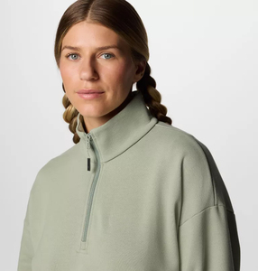 Sweat-shirt surdimensionné à demi-zip pour femme Silk Road, couleur unie, décontracté d'été, imprimé, technique de lavage à l'acide, style streetwear, devant - Product Image 5