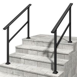 Set di 2 Corrimani per Scale Esterne, Dispositivo di Assistenza per 3-4 Gradini, Ringhiera Resistente alle Intemperie - Product Image 1