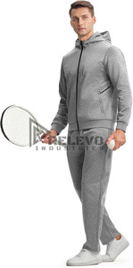 Conjunto Deportivo de 2 Piezas con Capucha para Hombre, 100% Algodón, Ligero, Transpirable, de Secado Rápido, Estampado Informal, Sólido, de Alta Calidad - Product Image 6