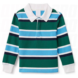 Chemises polo de rugby rayées en coton pour hommes, manches longues, vêtements de rugby et de football, designs personnalisés, vêtements de sport pour adultes - Product Image 1