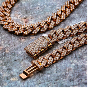 Cadena cubana Miami de 7 mm y 22 pulgadas, chapada en oro, plata de ley 925, con moissanita, collar unisex para fiesta hip hop, para hombre, venta al por mayor - Product Image 2