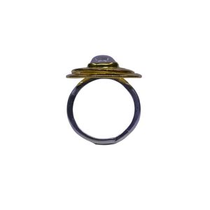 Wedding Wear 925 Sterling Silver Gold Plated Jewelry White <b>Rainbow</b> Moonstone Women Wear Classic Ring - Product Image 3