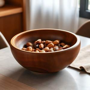 Acacia Wooden Serving Bowl <b>Large</b> Salad Fruit Bowl for Kitchen Dining Table Food <b>Safe</b> Eco Friendly Bulk Supplier Export Quality - Product Image 1