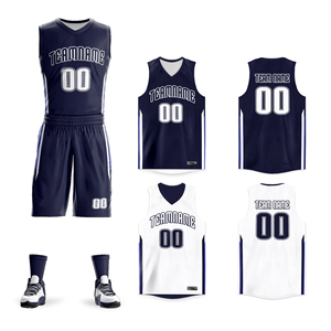 Ensemble de maillots de basket-ball réversibles personnalisés, imprimés par transfert thermique, uniforme double face, vêtements d'équipe, respirant, antibactérien, séchage rapide - Product Image 6