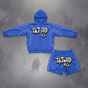 Winter Hooded Windbreaker Tracksuit Short Set Breathable Hot Selling Unisex 100% Cotton Heavyweight <b>Jacket</b> and Short Plus Size - Product Image 6