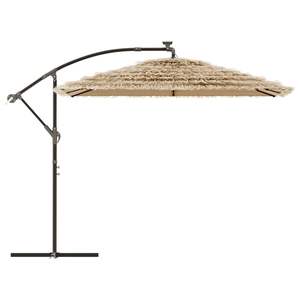 Grand parasol de jardin pliable en polyester marron et base pour l'extérieur - Product Image 4