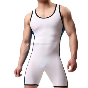 Vente en gros de maillots de lutte professionnels personnalisés pour hommes de haute qualité, en polyester respirant, sans bretelles, fermeture à pression, OEM - Product Image 6