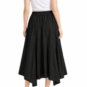 Jupe longue maxi taille haute pour femme en cuir véritable respirant, coupe trapèze, style luxueux, personnalisable OEM, confort décontracté - Product Image 3