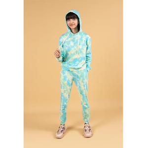 Conjunto de Sudadera con Capucha Tie Dye para Mujer, Estilo Casual, Holgado, Tejido de Punto, 2 Piezas, Traje Deportivo para Primavera/Verano - Product Image 3
