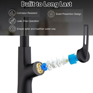 Rubinetto da Cucina Monocomando con Doccetta Estraibile, Rotazione a 360 Gradi, Design a Cascata - Product Image 6