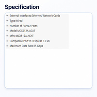 Tarjeta de Interfaz de Red MCX512A-ACAT CONNECT X-5 EN, 25GBE, Doble Puerto SFP28, PCIE3.0 X8, Adaptador de Red Tall BR CX512A