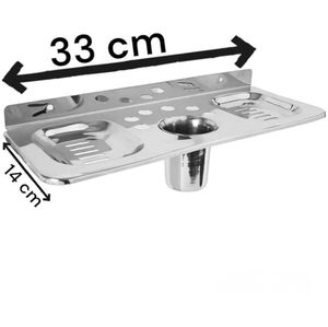 Stainless Steel Toothbrush and Soap Holder <b>Wall</b> Mounted Bathroom Organizer Toothbrush Stand Soap Dish Bathroom Accessories - Product Image 2