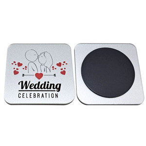 Autocollant magnétique de couple en acrylique blanc pour la forme de style magnétique de faveur de célébration de mariage de réfrigérateur - Product Image 4