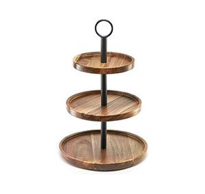 ชั้นวางเค้กไม้และเหล็กดีไซน์ทันสมัยแบบสามชั้นสำหรับงานเลี้ยง - Product Image 4