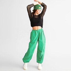 Custom Lightweight Green Windbreaker Cargo Pants for Streetwear & Outdoor Activities – Bulk Wholesale USA - Product Image 5