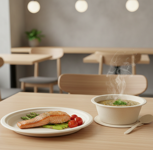 Compostable Sugarcane Bagasse Plates & Bowls for Boutique Hotel <b>Breakfast</b> Service and Room Service - Product Image 5