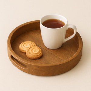 Vendedor caliente, venta al por mayor, bandeja de madera de acacia, bandeja redonda para servir para hotel y restaurante, respetuoso con el medio ambiente - Product Image 2