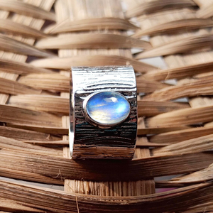 Anillo de Piedra Lunar Natural, Joyería Boho Hecha a Mano con Piedras Preciosas, Anillo de Plata 925 para Mujer, Regalo para Ella - Product Image 3