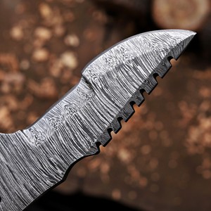 Cuchillo de Acero de Damasco en Blanco para Forjar, Cuchillo Tracker de Espiga Completa, Kit de Cuchillo de Caza de Hoja Fija Personalizado OEM/ODM - Product Image 5