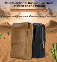 Accessoires pour téléphones portables pour hommes, étuis pour téléphone, sacs, ceinture avec logo personnalisé, pochette pour la taille du téléphone en cuir artificiel